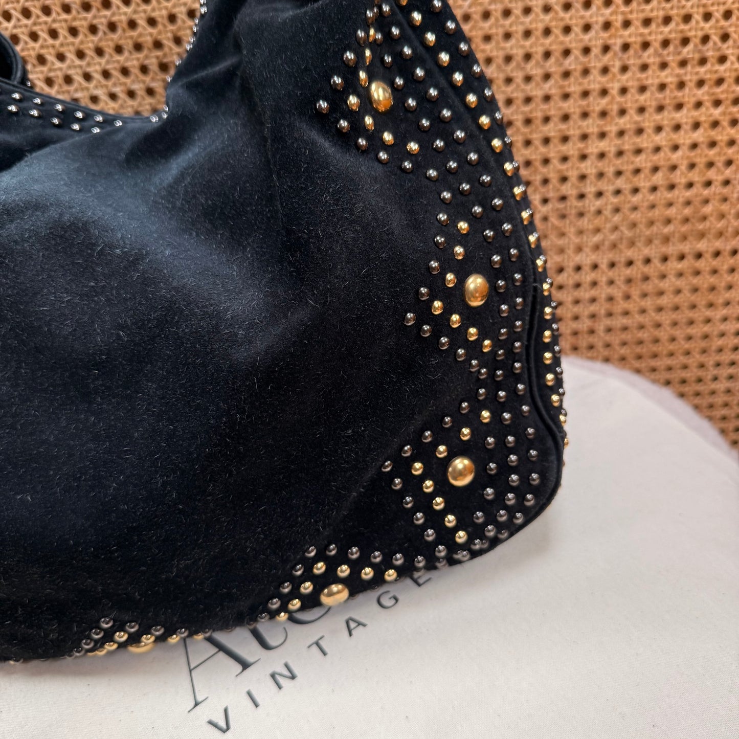 Saint Laurent 2008 Besace Suede & Studded Tote