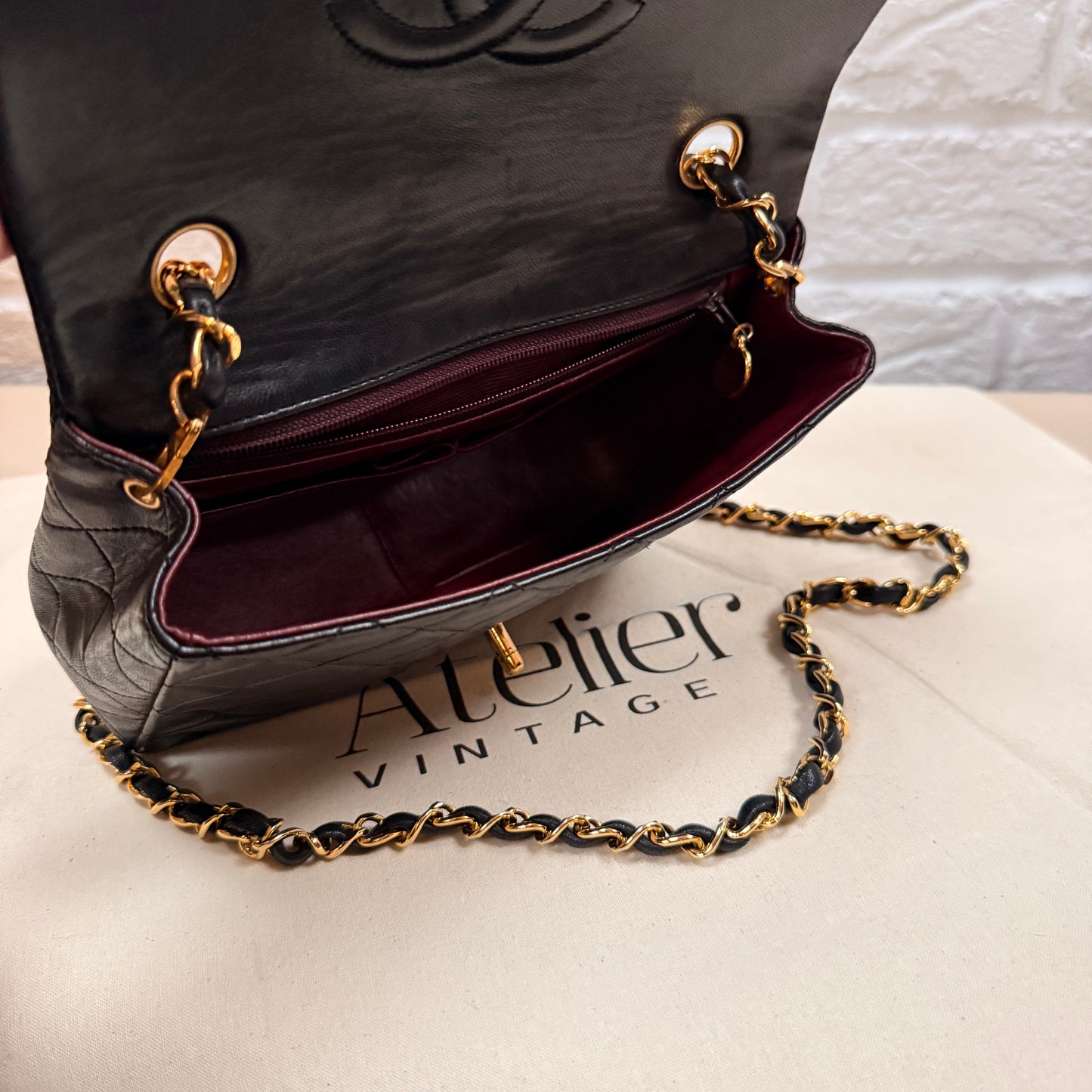 Chanel 1991 Classic Square Single Flap Medium black