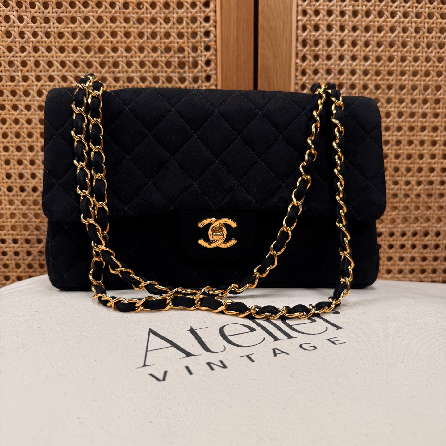 Chanel 2006 Ultra Rare Classic Double Flap Medium in Black Suede