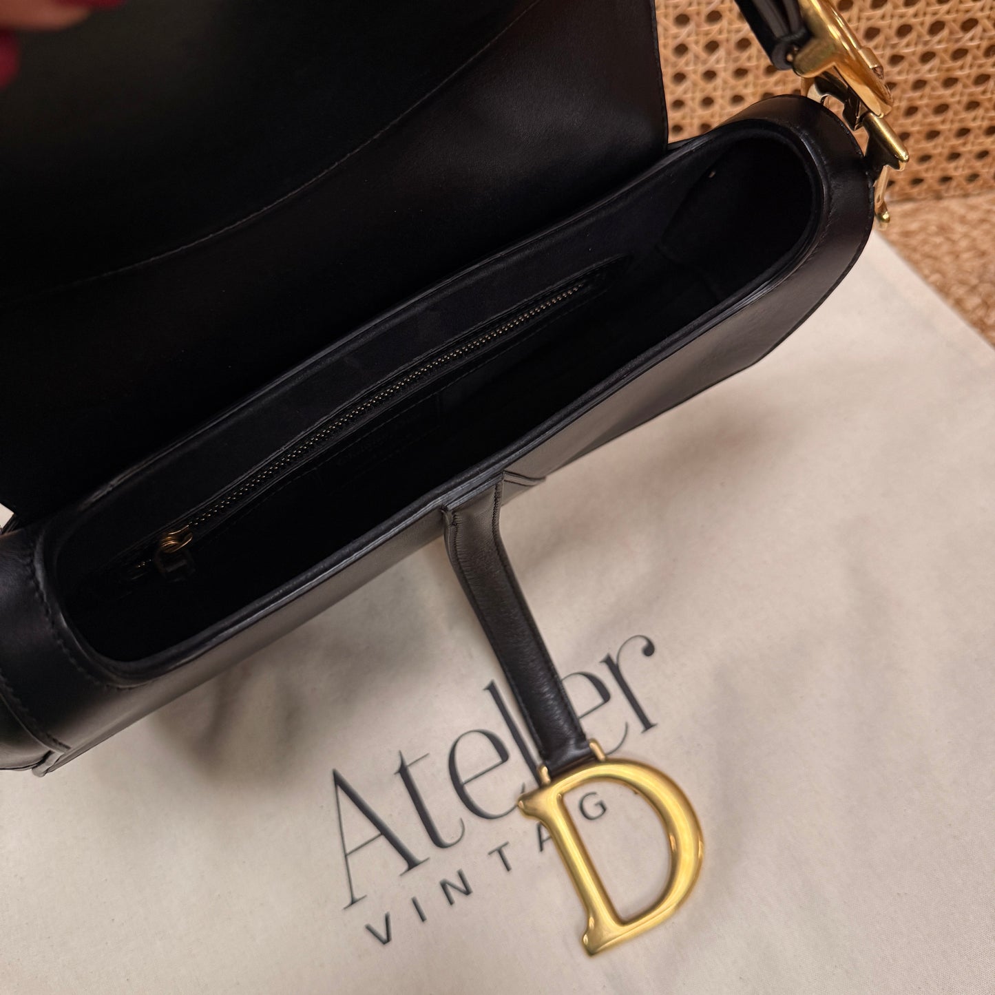 Dior 2018 Saddle Bag in Black Leather