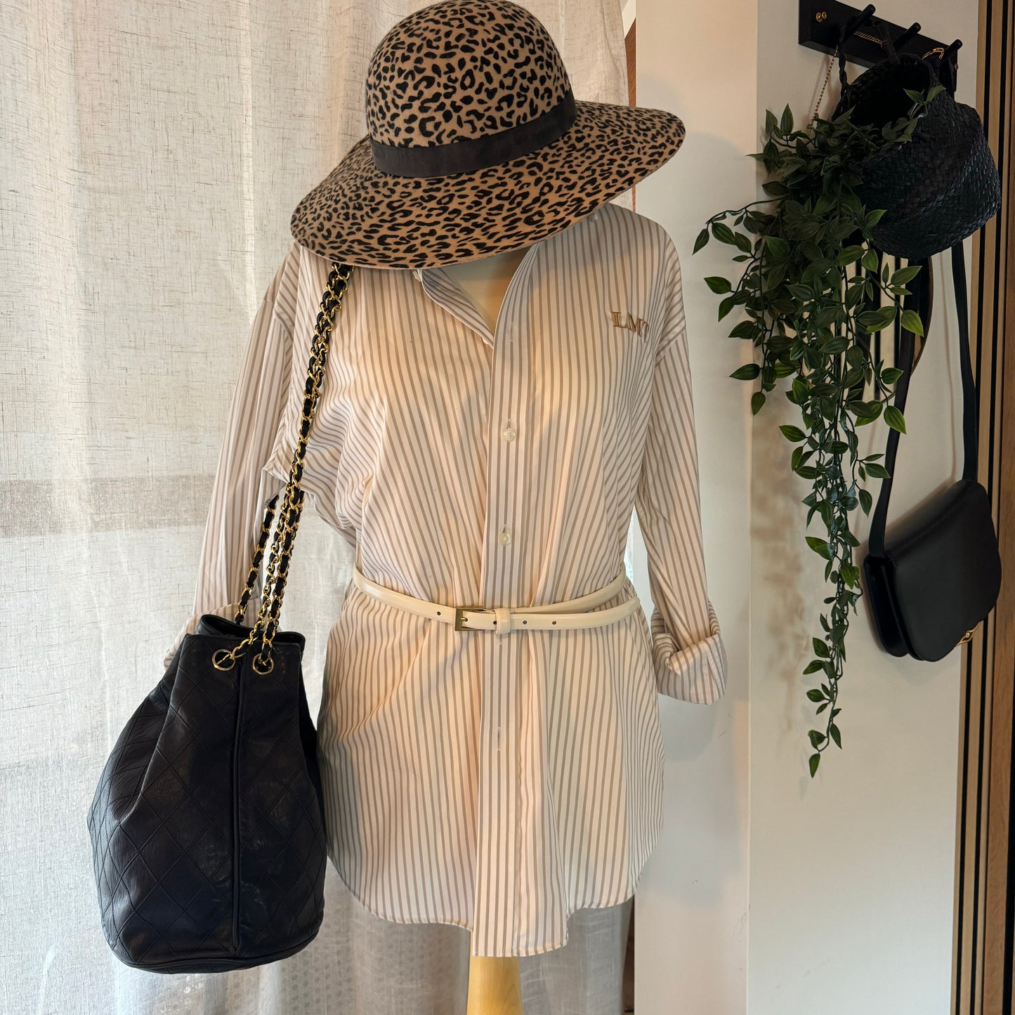 Chanel 1986 Navy CC Charm Bucket Bag