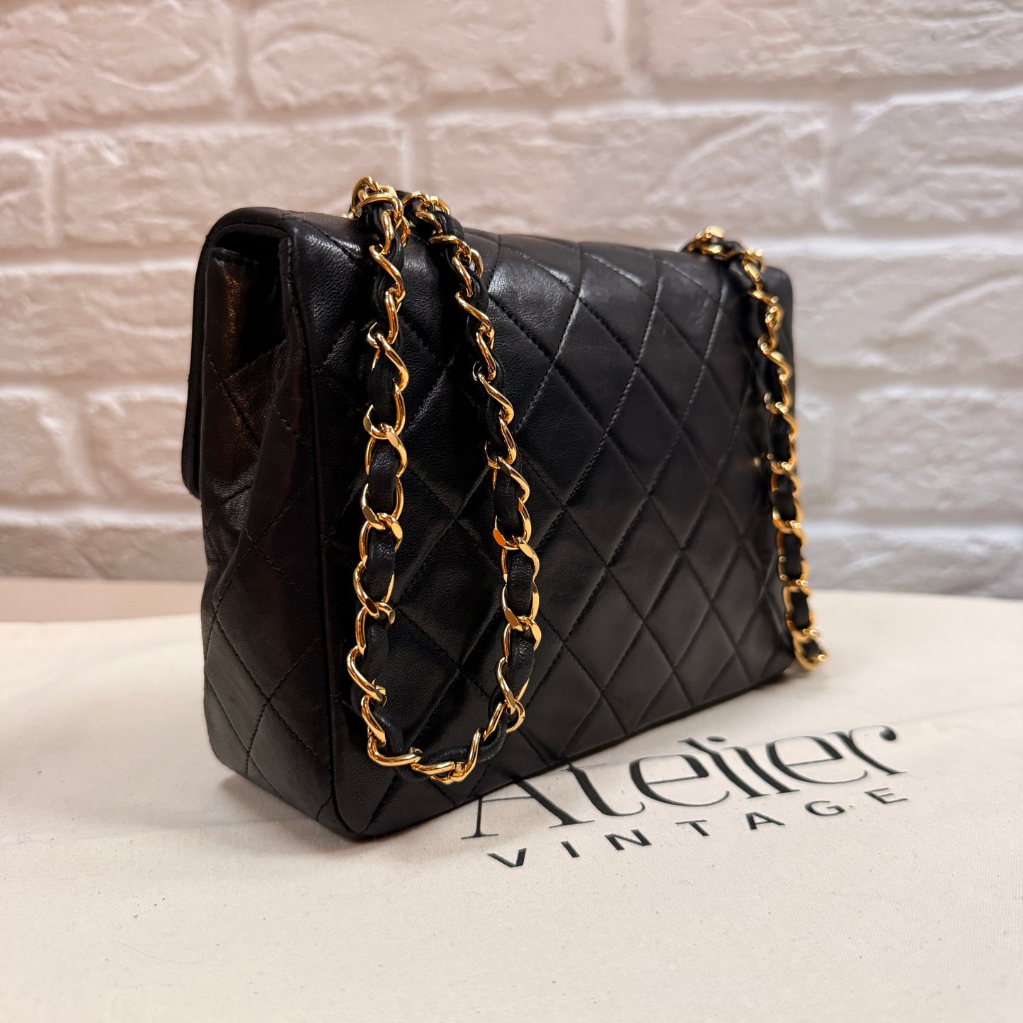 Chanel 1991 Classic Square Single Flap Medium black