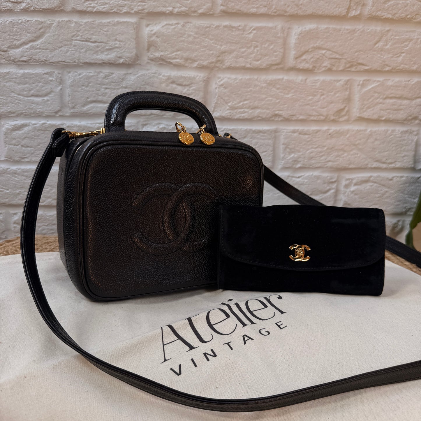 Chanel 1996 Vanity Style Two Way bag with pouch