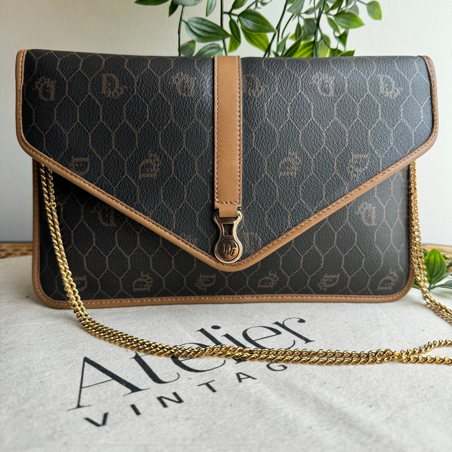 Dior 1980s Honeycomb Two Way Chain Strap Bag