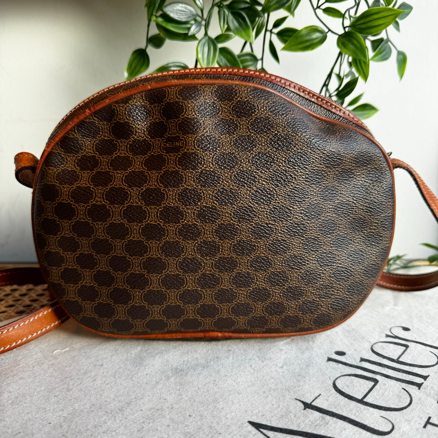 Celine Macadam Brown Shoulder Bag