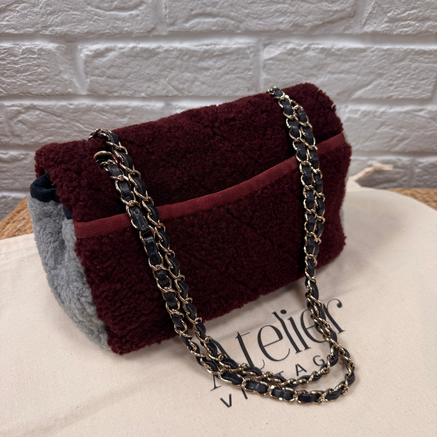 Chanel 2019 Shearling Tri Color Single Flap