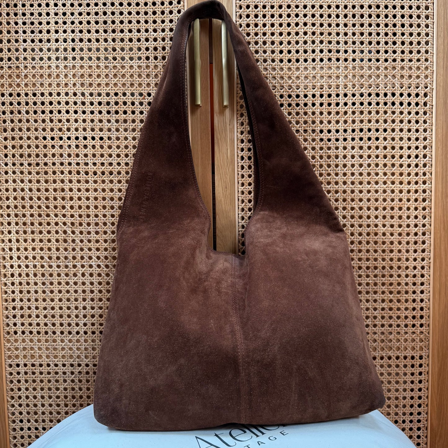 Bottega Veneta 2003 Tan Suede Hobo Tote