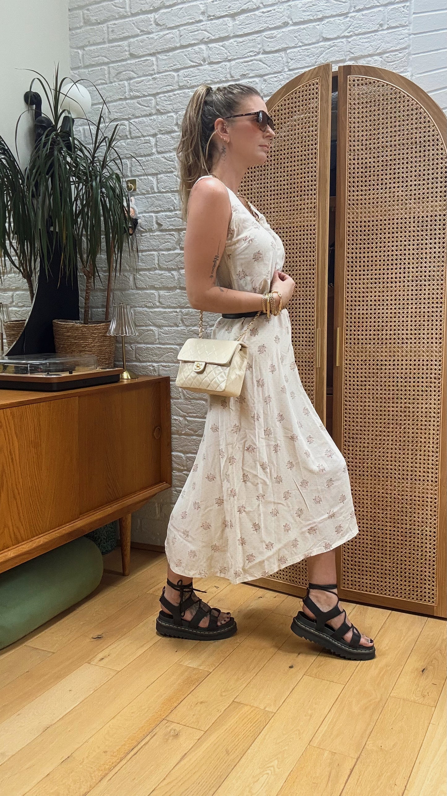 Chanel 1989 Beige Classic Single Flap Medium Square