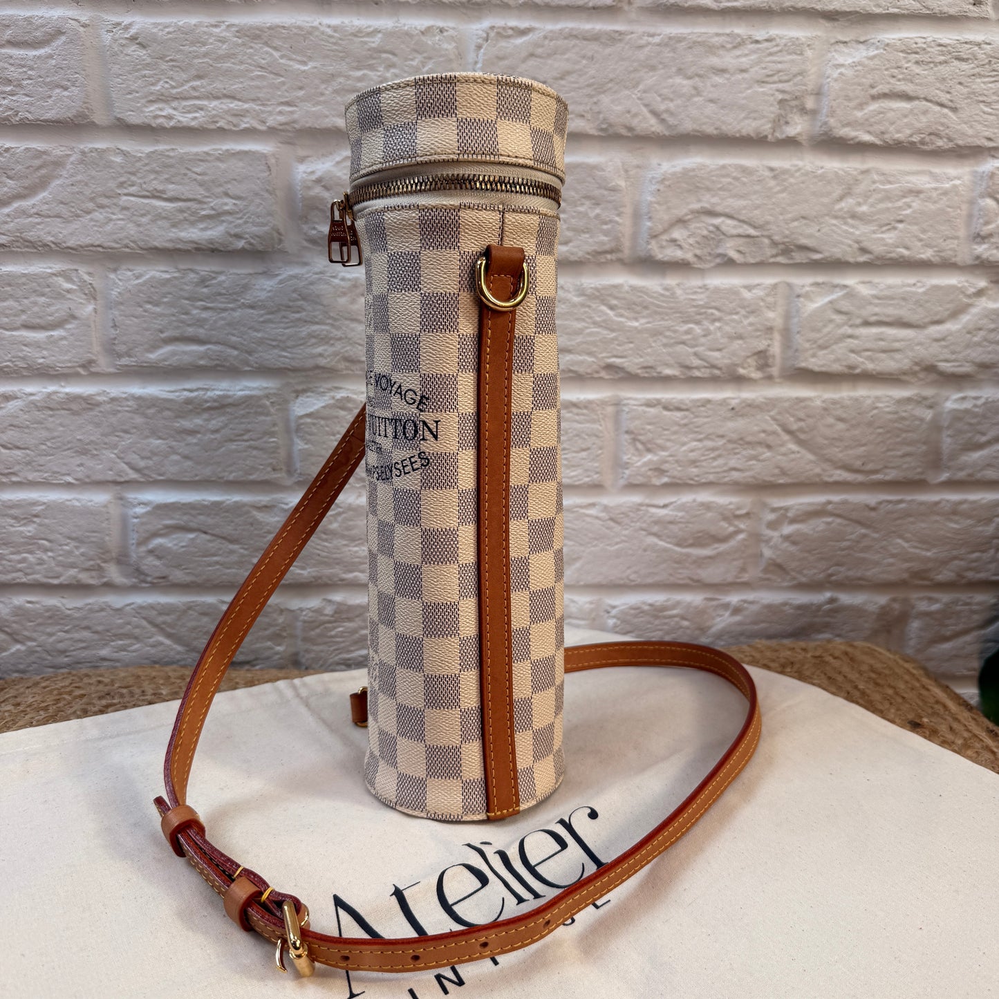 Louis Vuitton Damier Azur two way bottle carrier