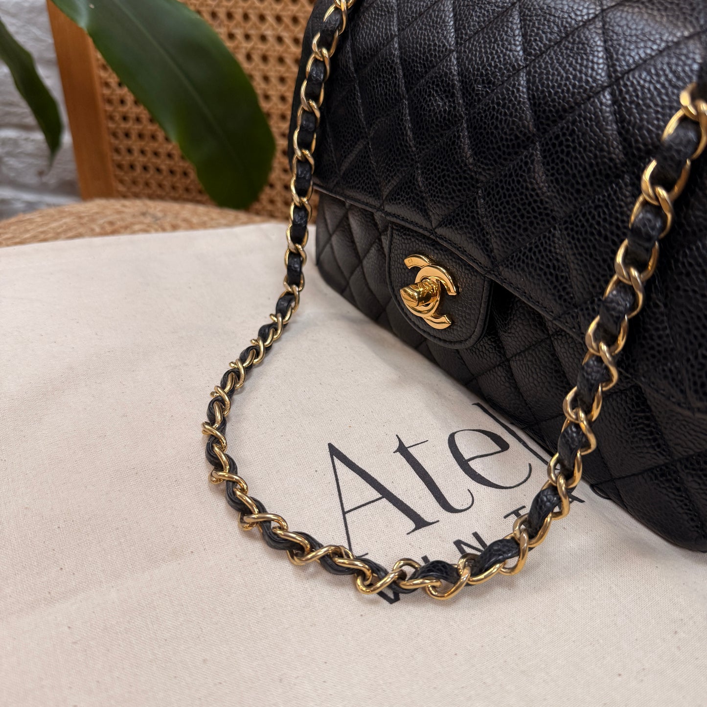 Chanel Rare 2006 Caviar Black Classic Double Flap Small