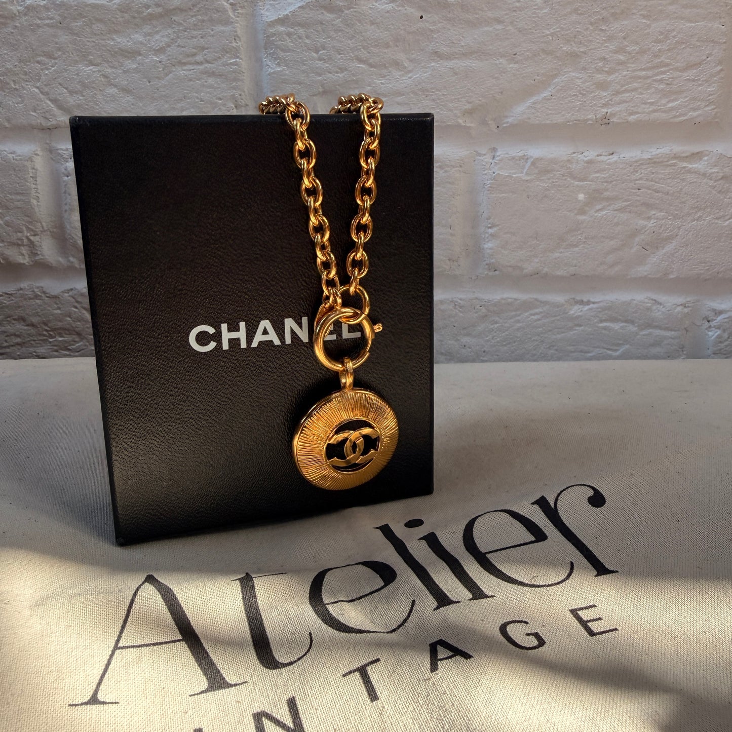 Chanel 1980s Vintage CC Pendant & Chain