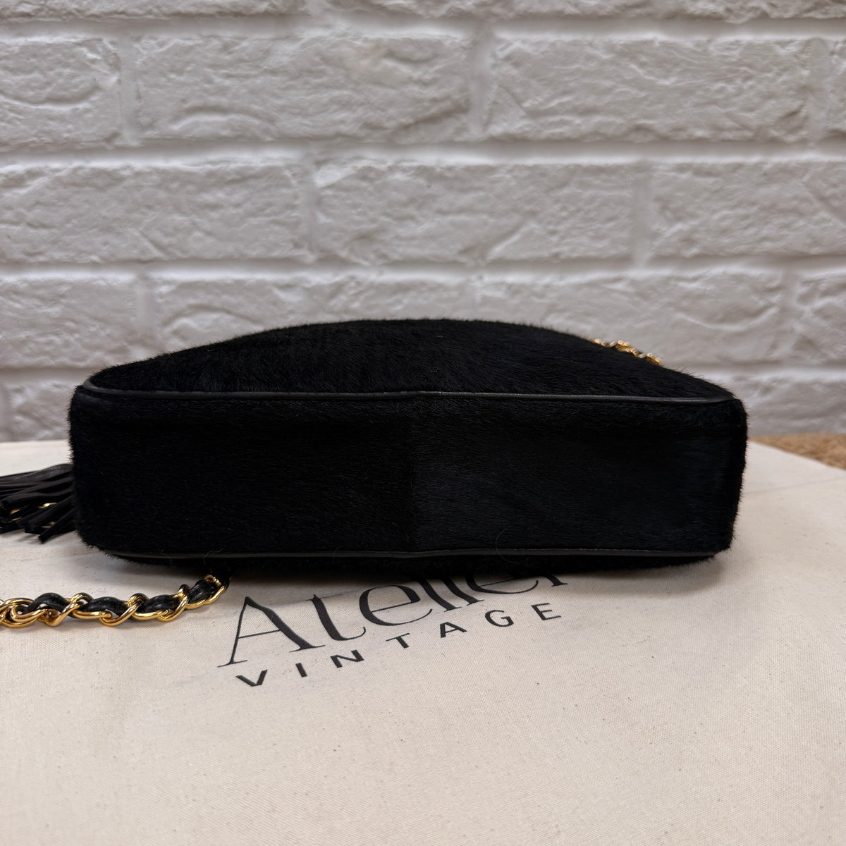 Chanel 1986 Rare Black Pony Hair & Leather Camera Bag