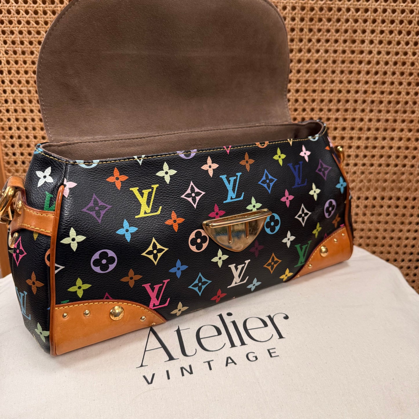 Louis Vuitton 2003 Murakami Black Monogram Beverly MM