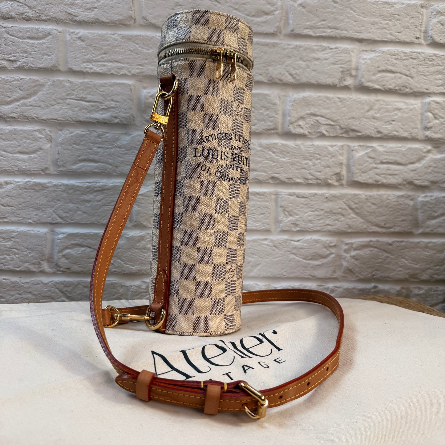 Louis Vuitton Damier Azur two way bottle carrier
