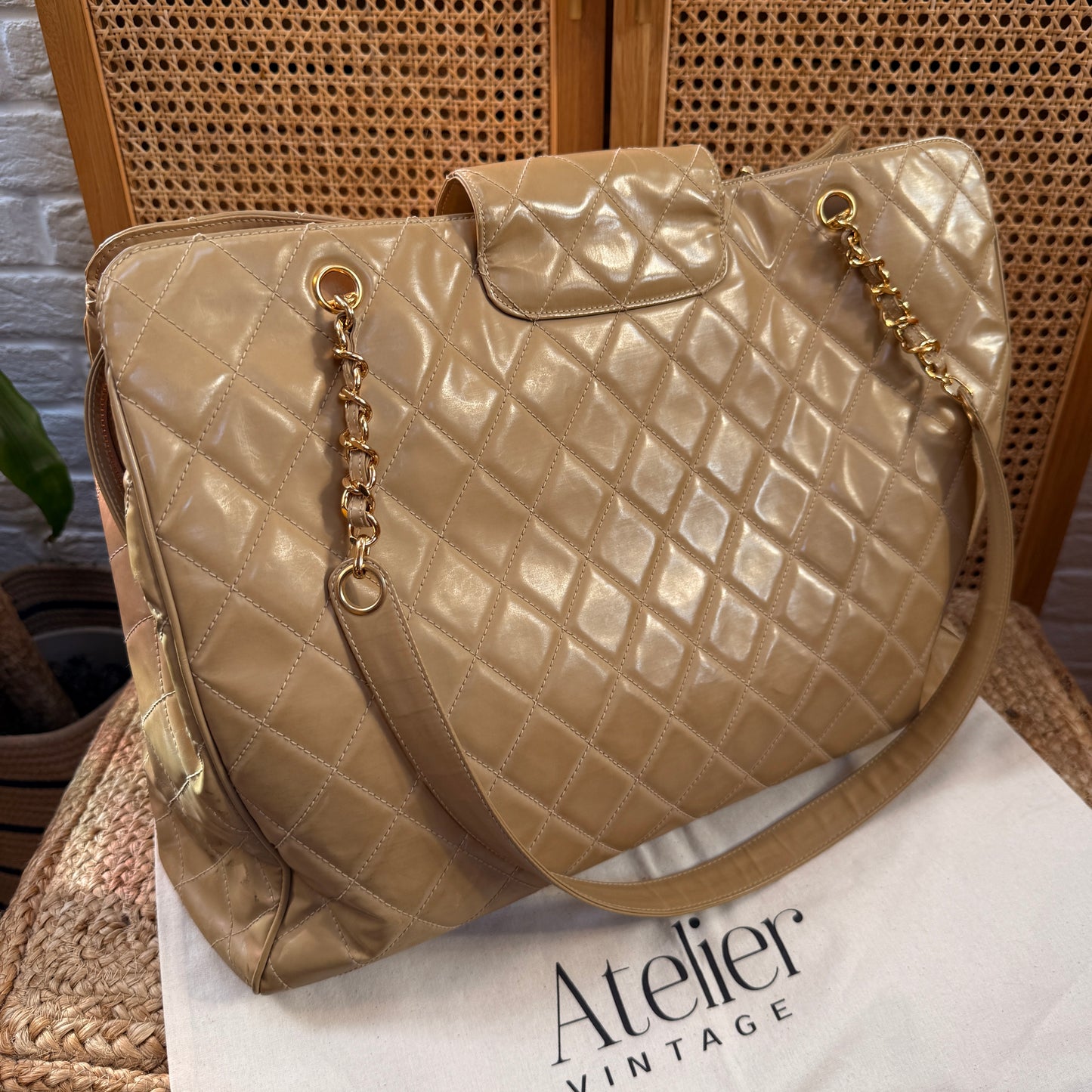 Chanel 1995 XXL Super Model Tote with Turnlock