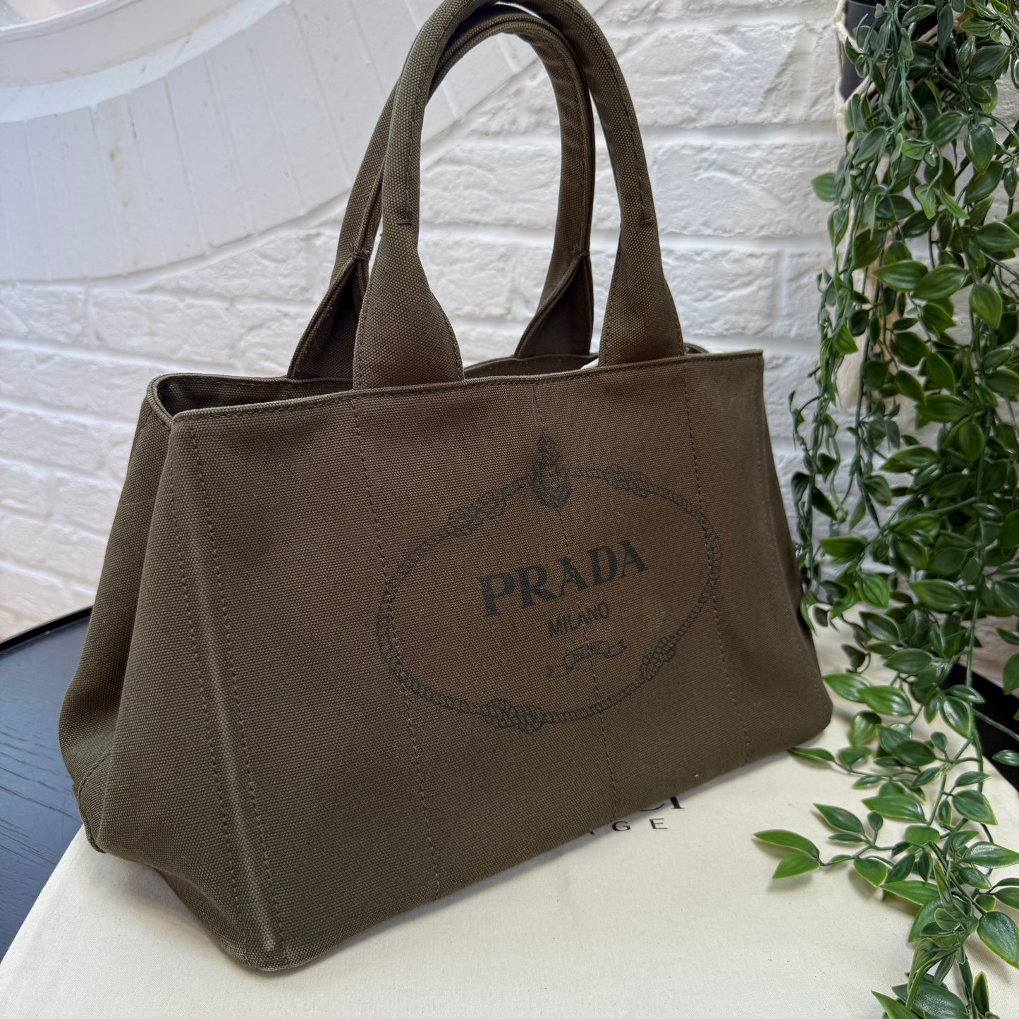 Prada 1990s Prada Canapa Canvas Tote
