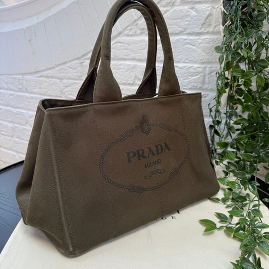 Prada 1990s Prada Canapa Canvas Tote