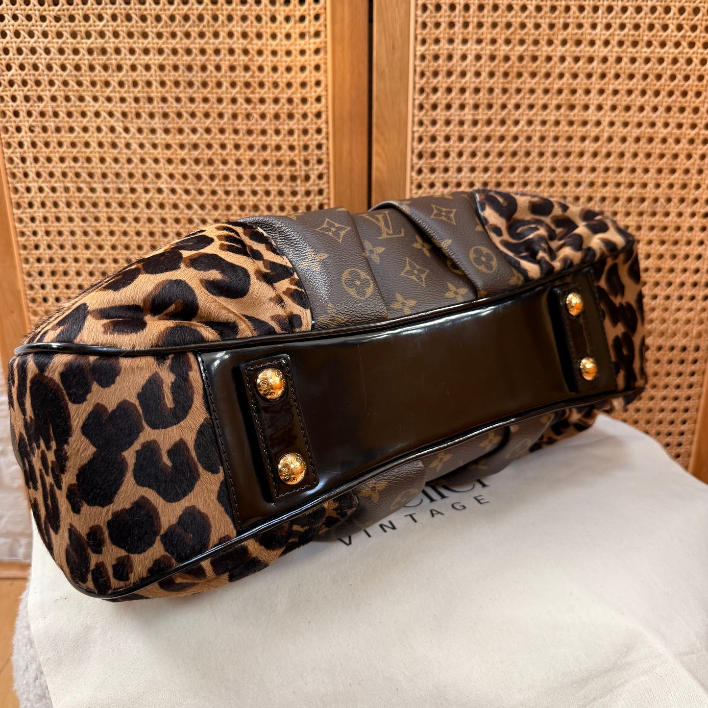 Louis Vuitton 2006 Super rare & immaculate Stephen Sprouse Polly on monogram & Leopard pony hair