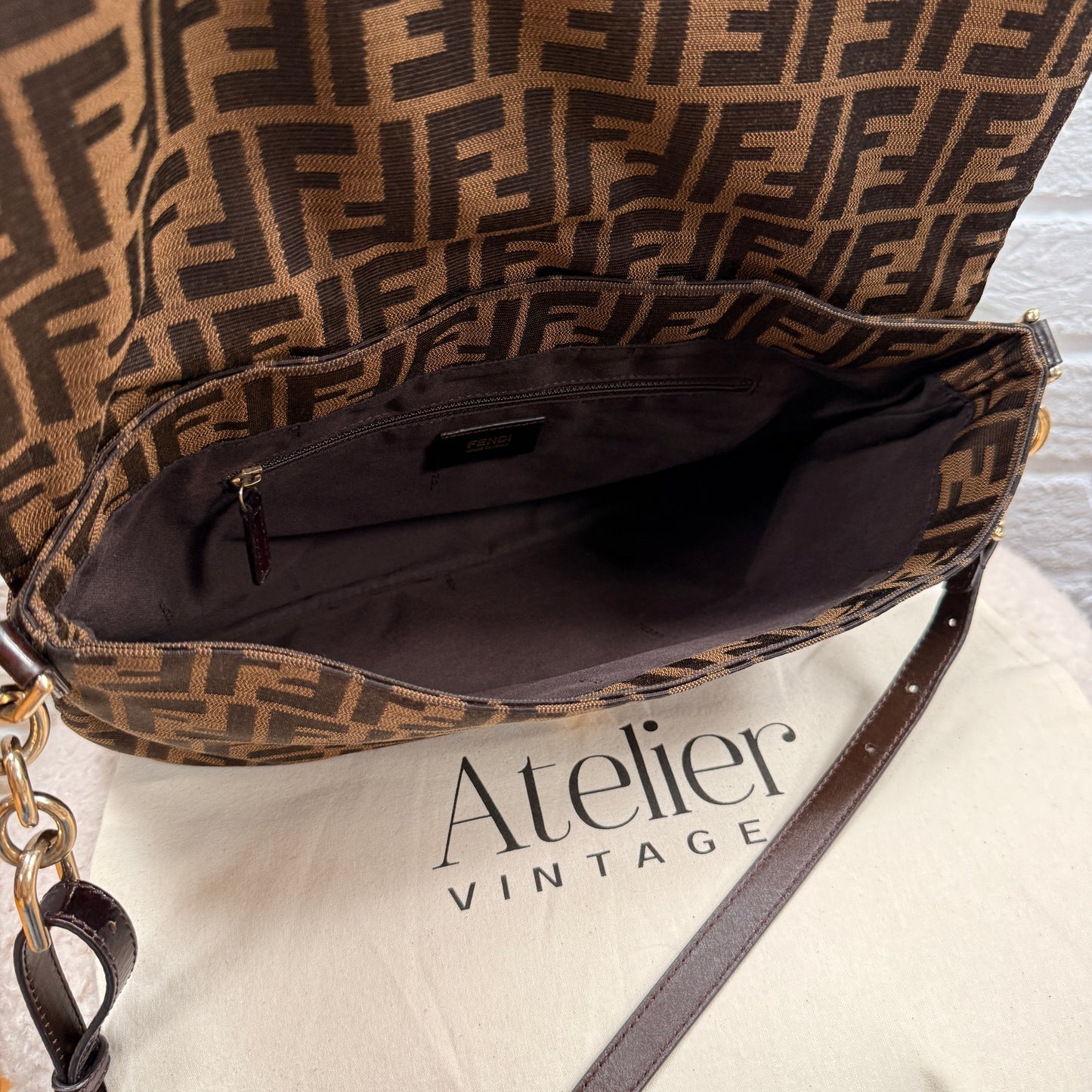 Fendi 1990s Rare Fendi Mia Mamma Two Way Cross Body Maxi Baguette