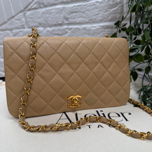 Chanel 1989 Rare Dark Beige Full Flap