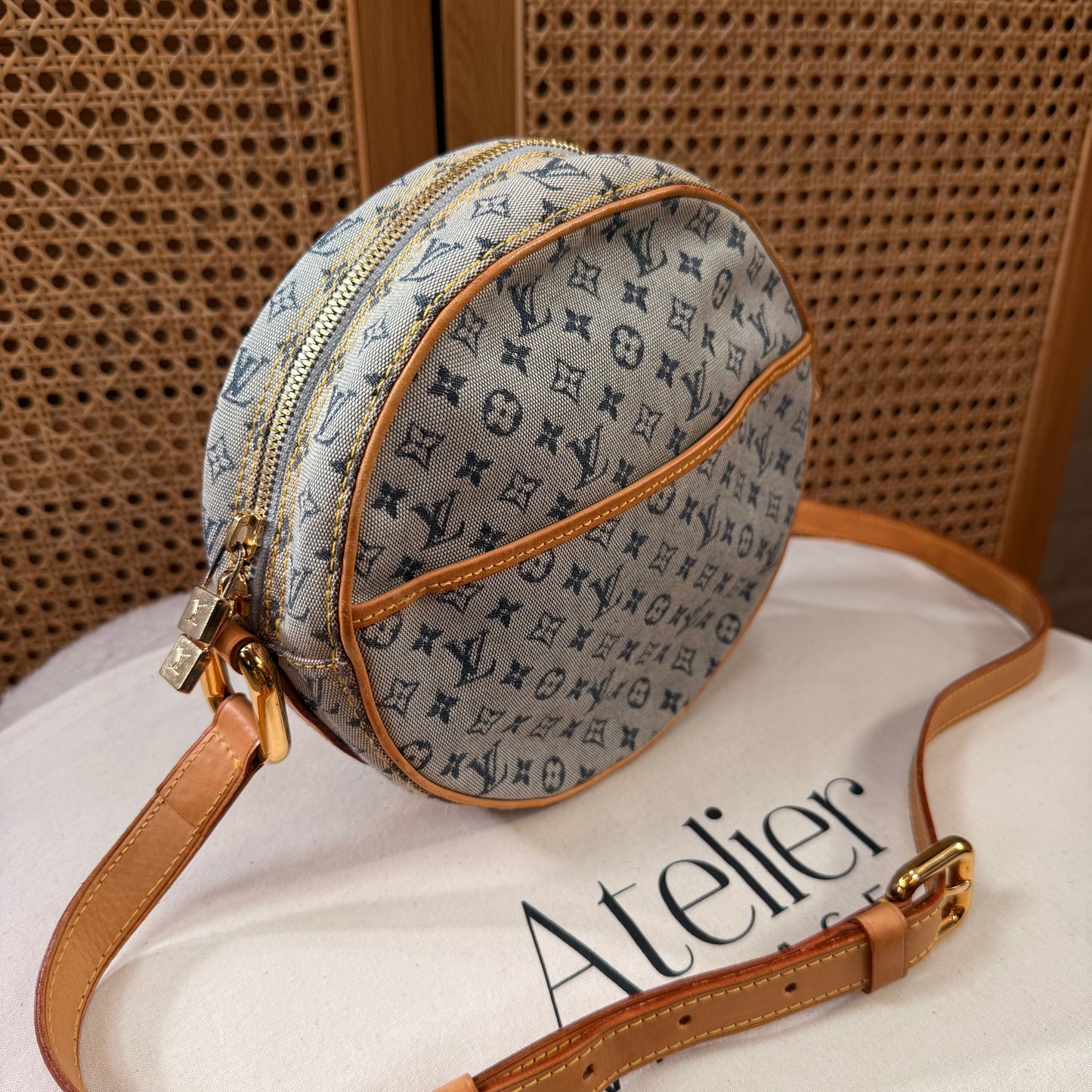 Louis Vuitton 2000 Monogram Denim Blue Jeanne GM