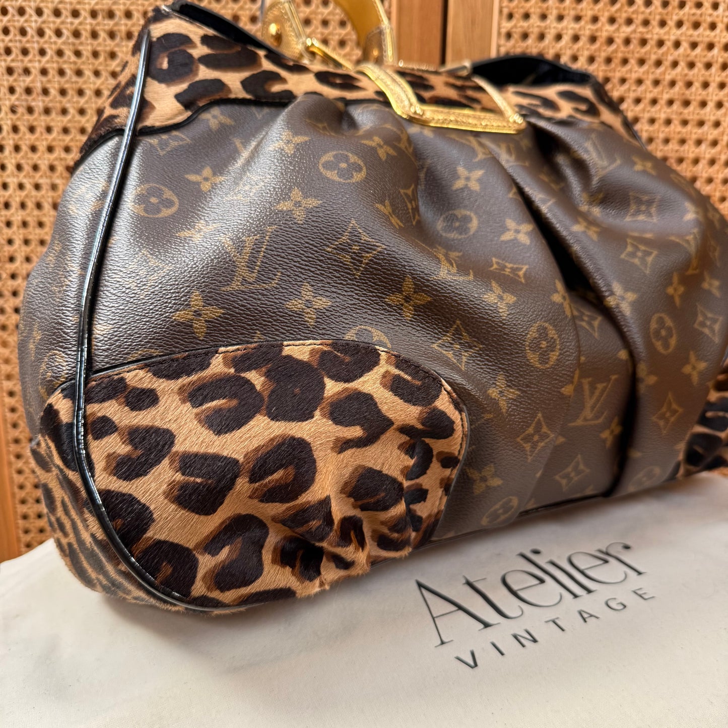 Louis Vuitton 2006 Super rare & immaculate Stephen Sprouse Polly on monogram & Leopard pony hair