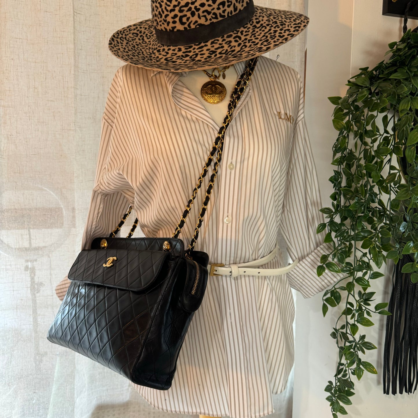 Chanel 1986 Lambskin Double Chain Timeless Tote