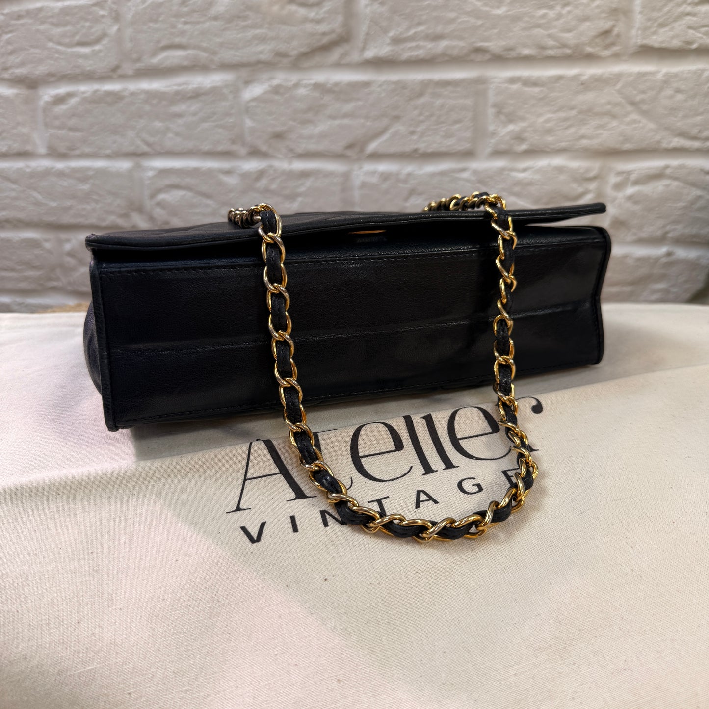 Chanel 1986 Navy Lambskin Full flap in diamond quilting