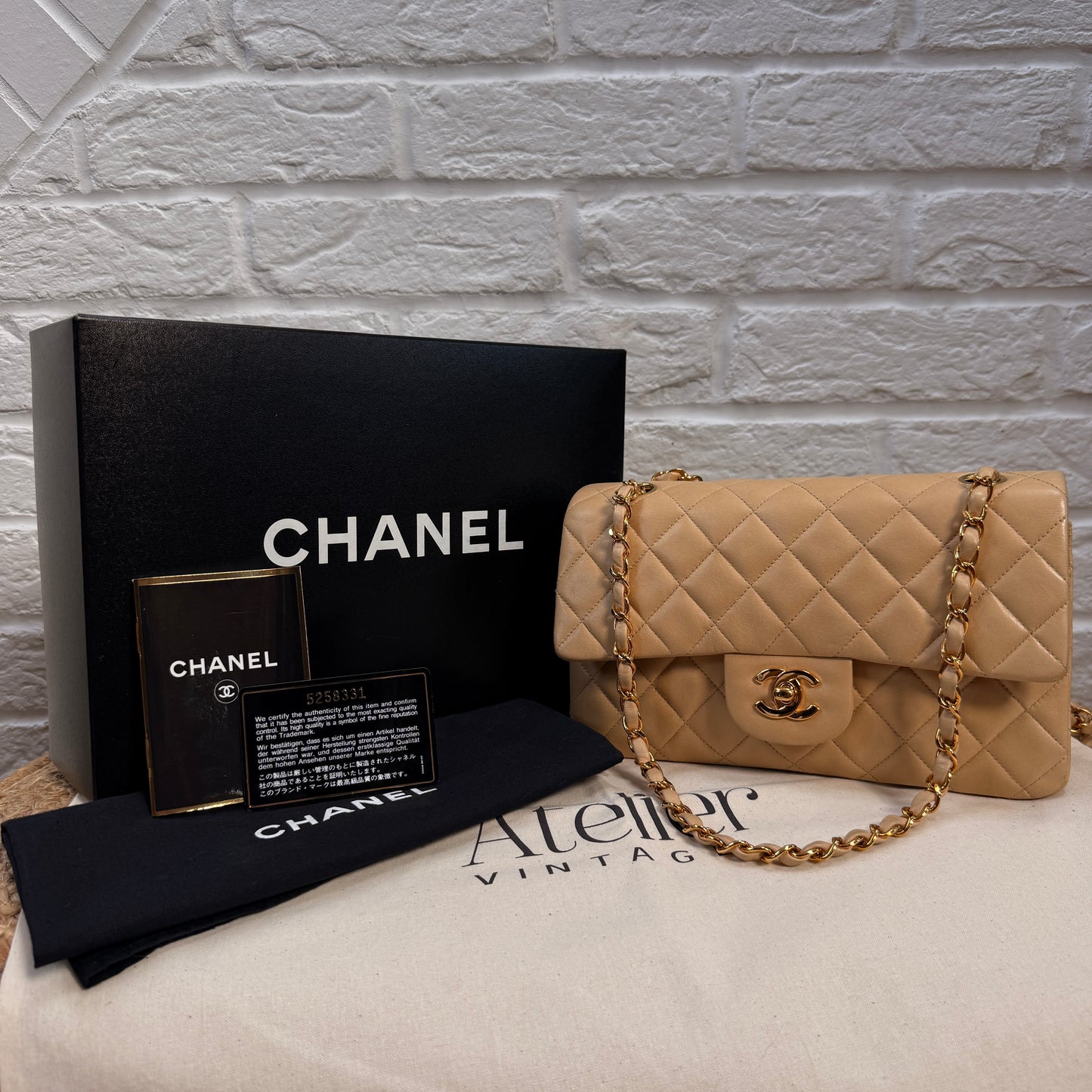 Chanel 1997 Beige Classic Double Flap Small