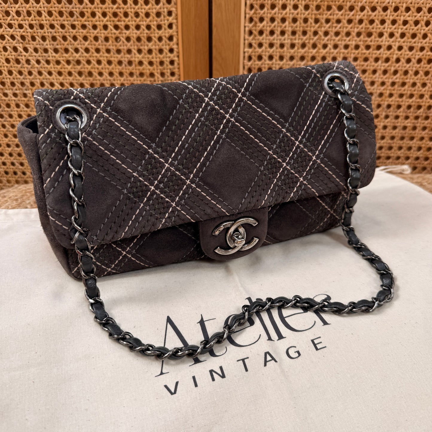 Chanel 2013 Suede Wild Stitch Single Flap