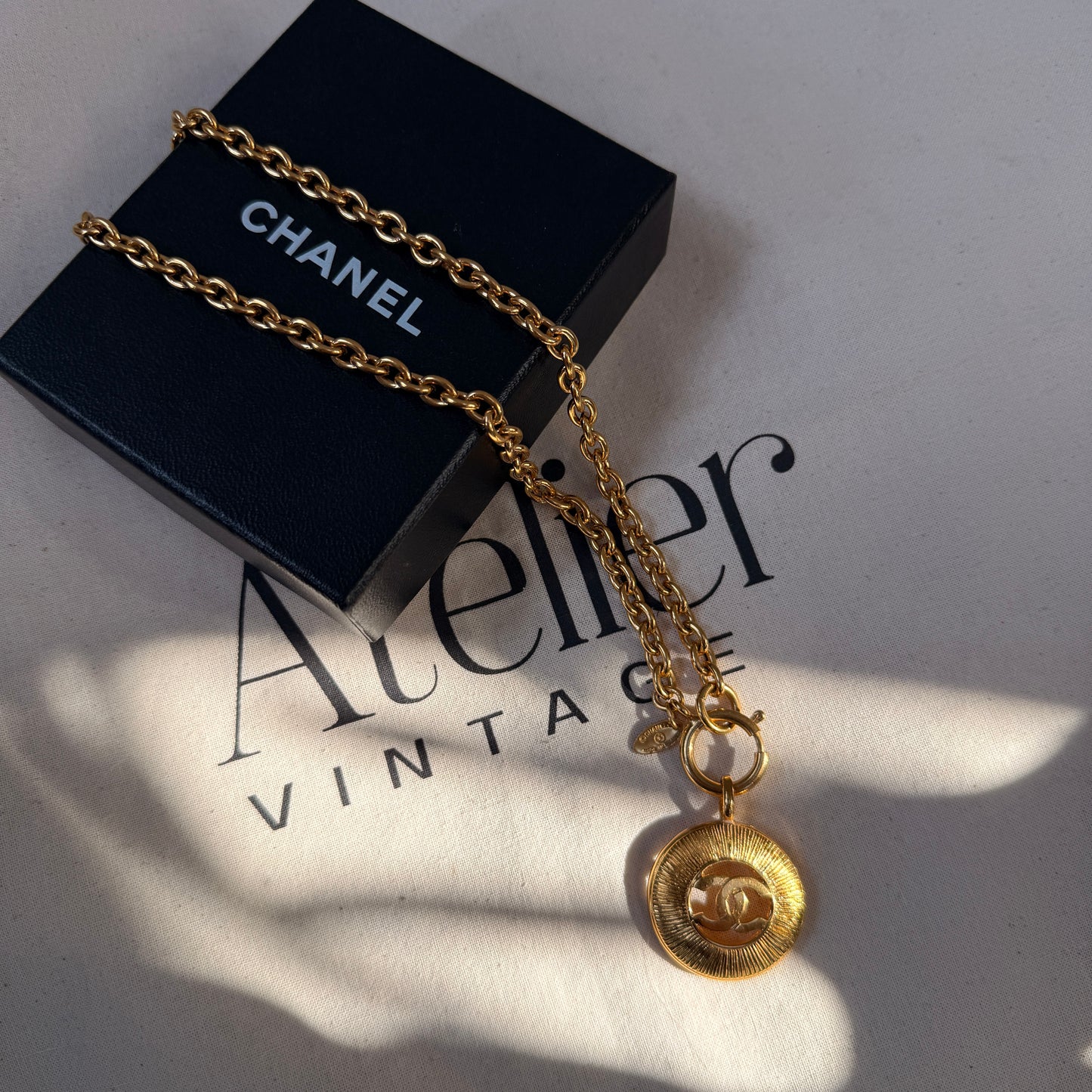 Chanel 1980s Vintage CC Pendant & Chain