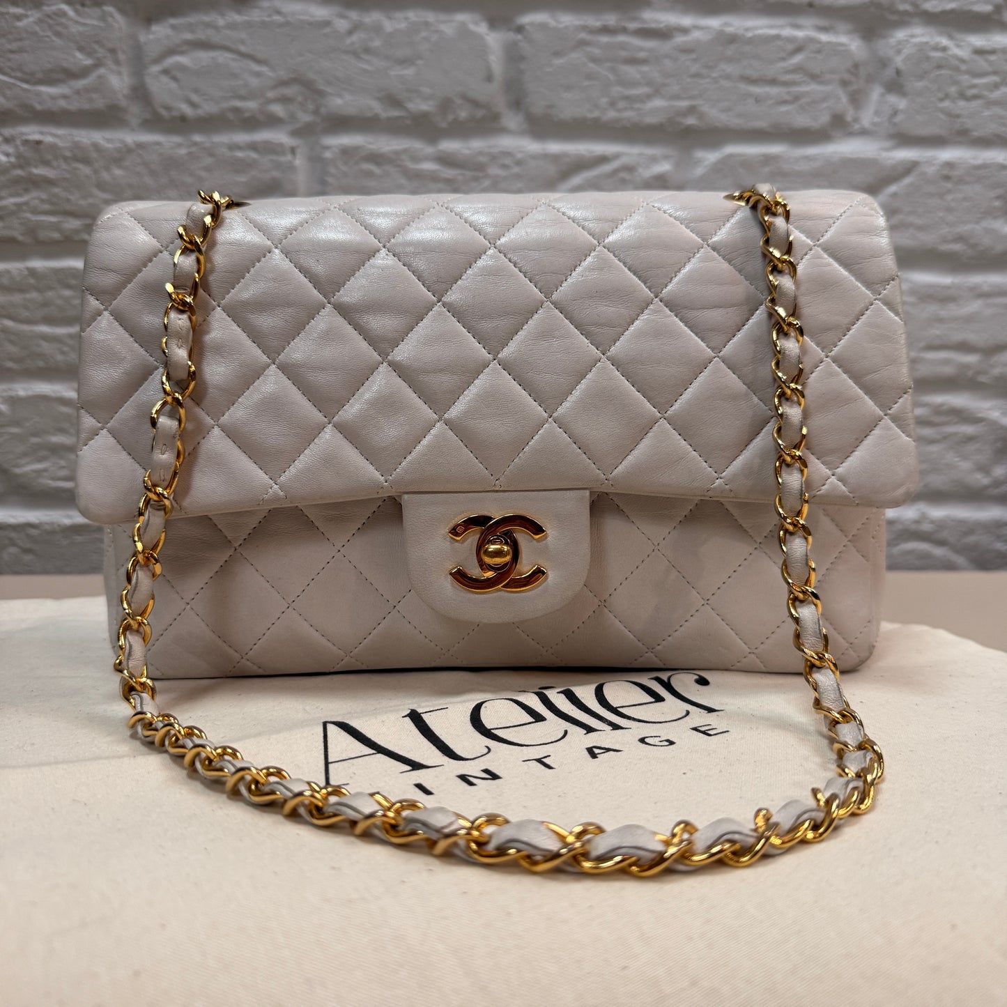 Chanel Rare 1989 Classic Double Flap Medium in Ivory