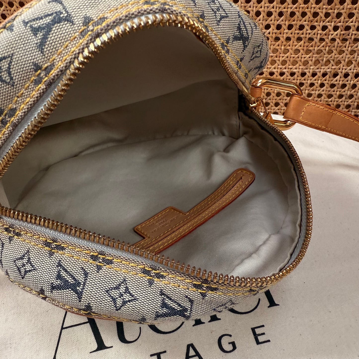 Louis Vuitton 2000 Monogram Denim Blue Jeanne GM
