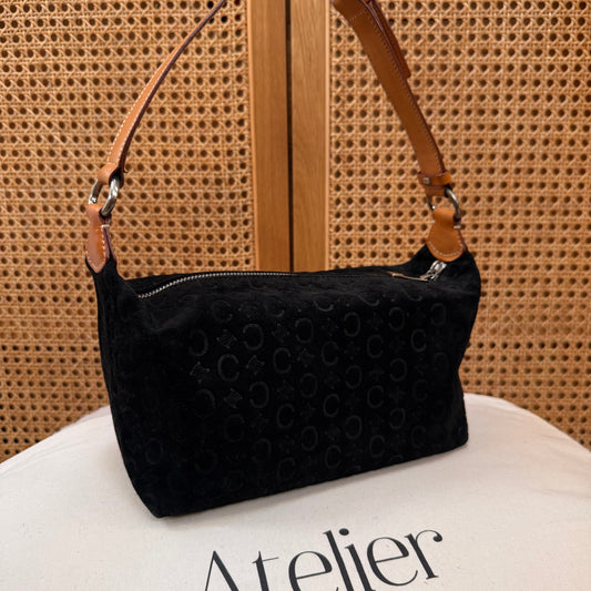 Celine 1990s Suede & Leather Macadam Shoulder Bag