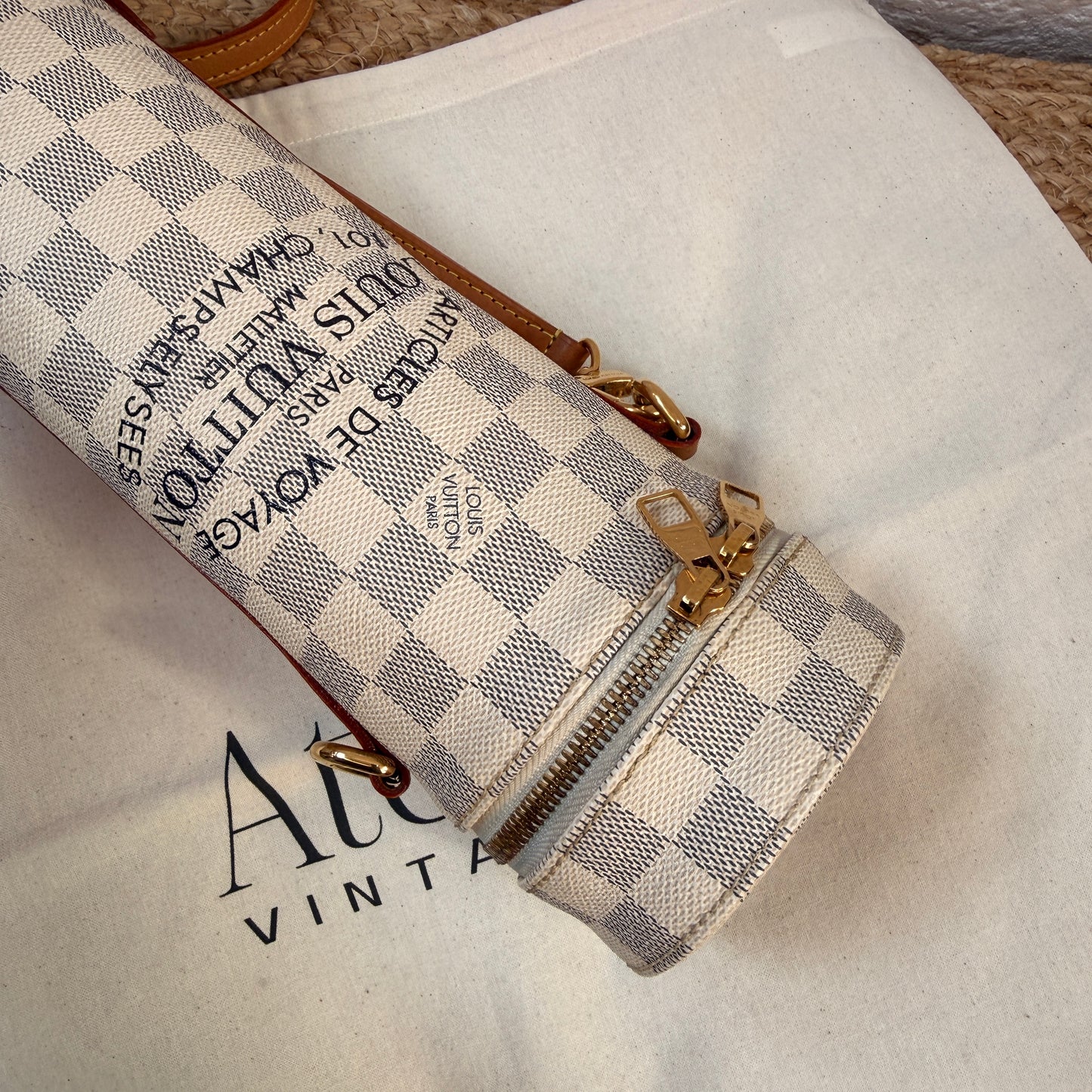 Louis Vuitton Damier Azur two way bottle carrier