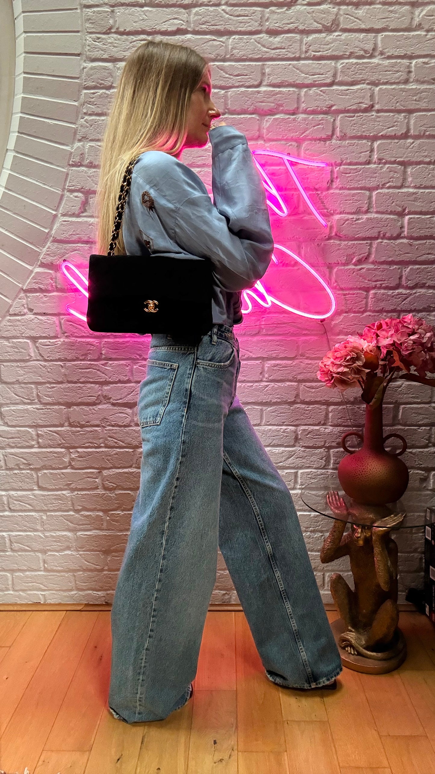 Chanel 2006 Ultra Rare Classic Double Flap Medium in Black Suede