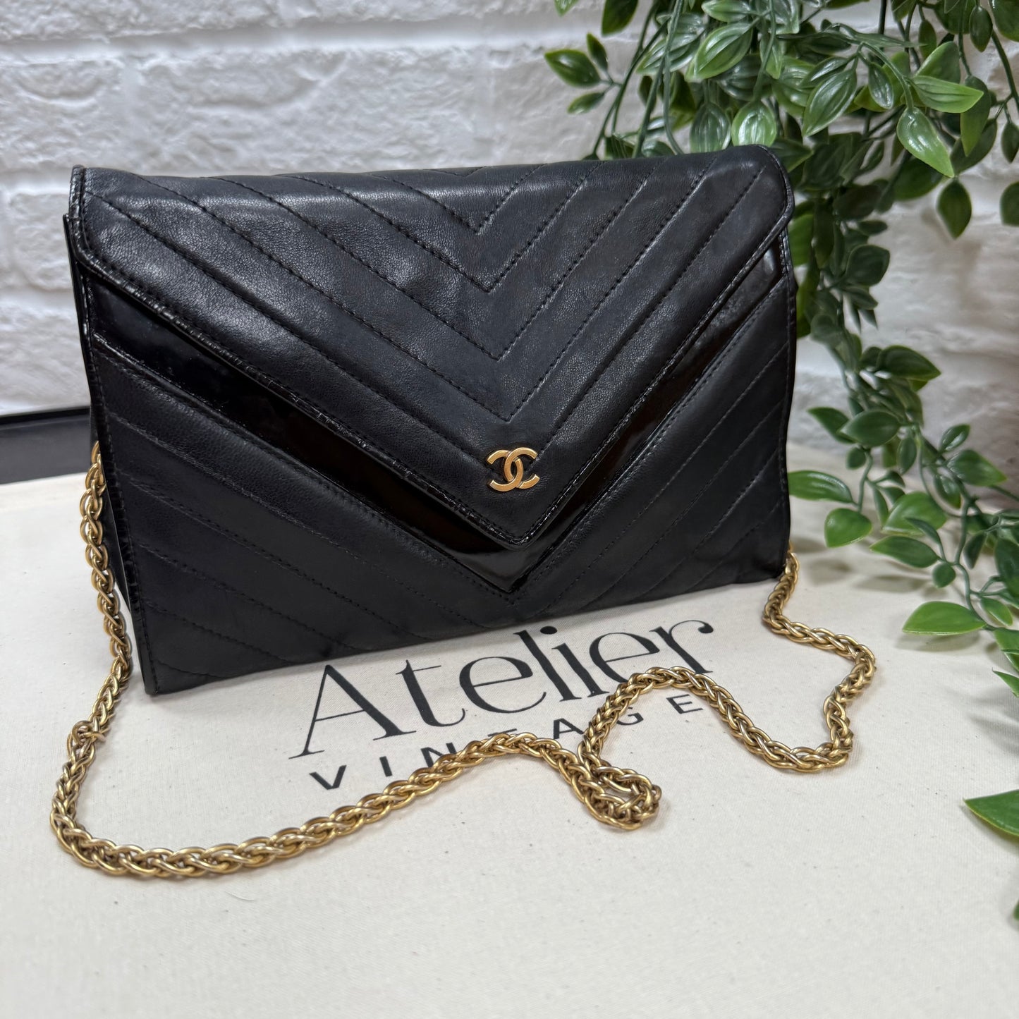 Chanel 1986 Chevron Envelope Flap