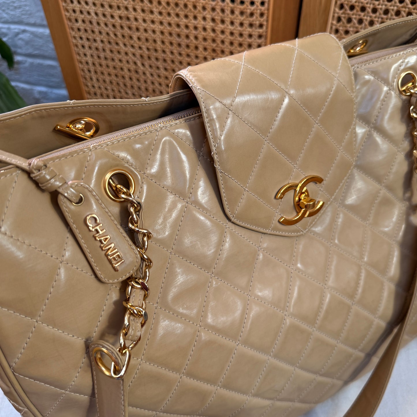 Chanel 1995 XXL Super Model Tote with Turnlock