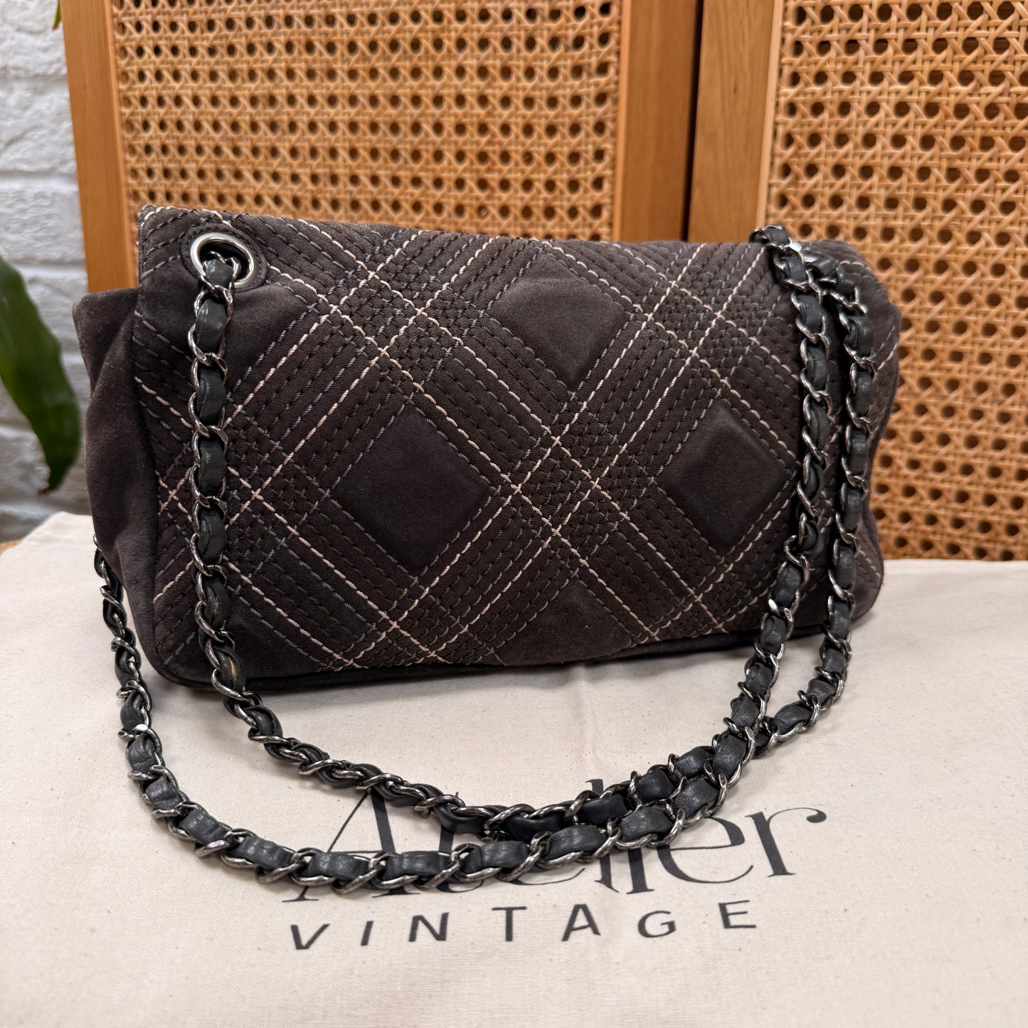 Chanel 2013 Suede Wild Stitch Single Flap