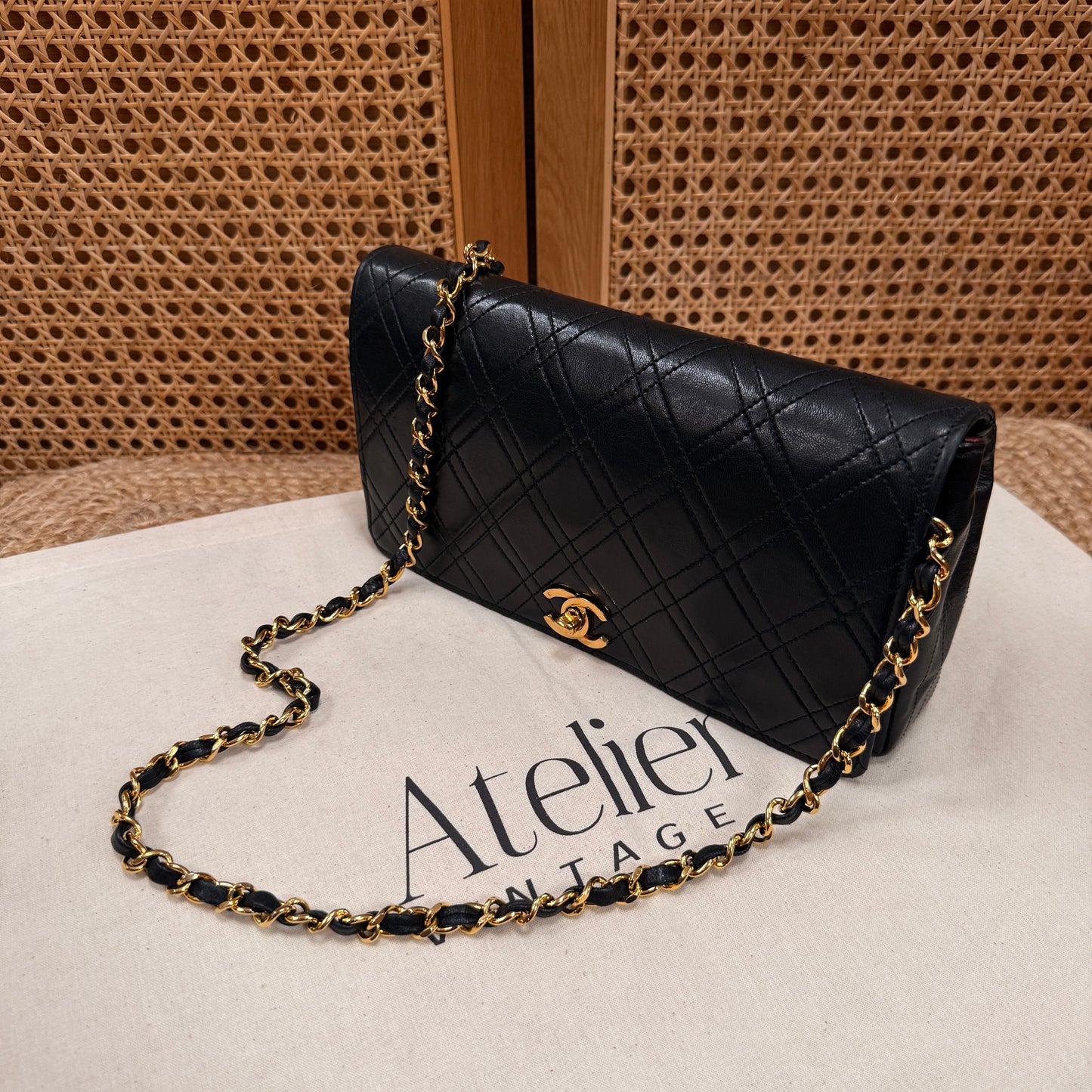 Chanel Ultra Rare Early 1980s Double Quilted Single Full Flap