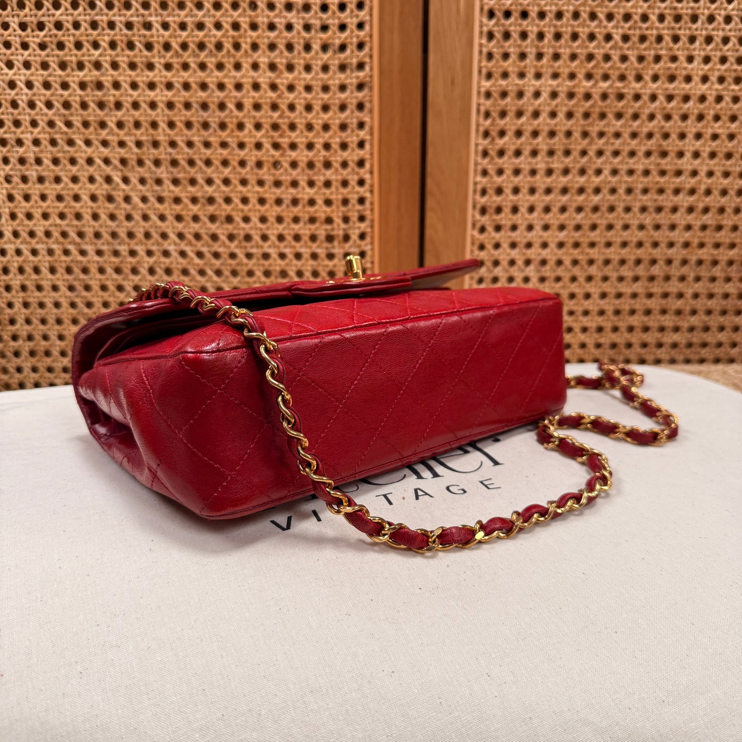 Chanel 1989 Red Classic Double Flap Small