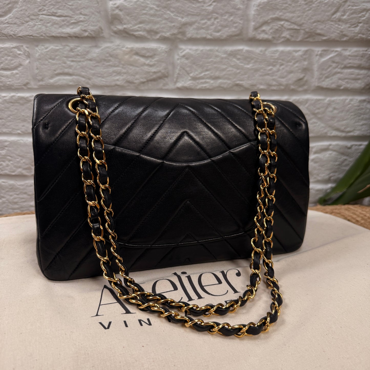 Chanel 1991 Rare & Limited Edition Chevron Classic double flap medium