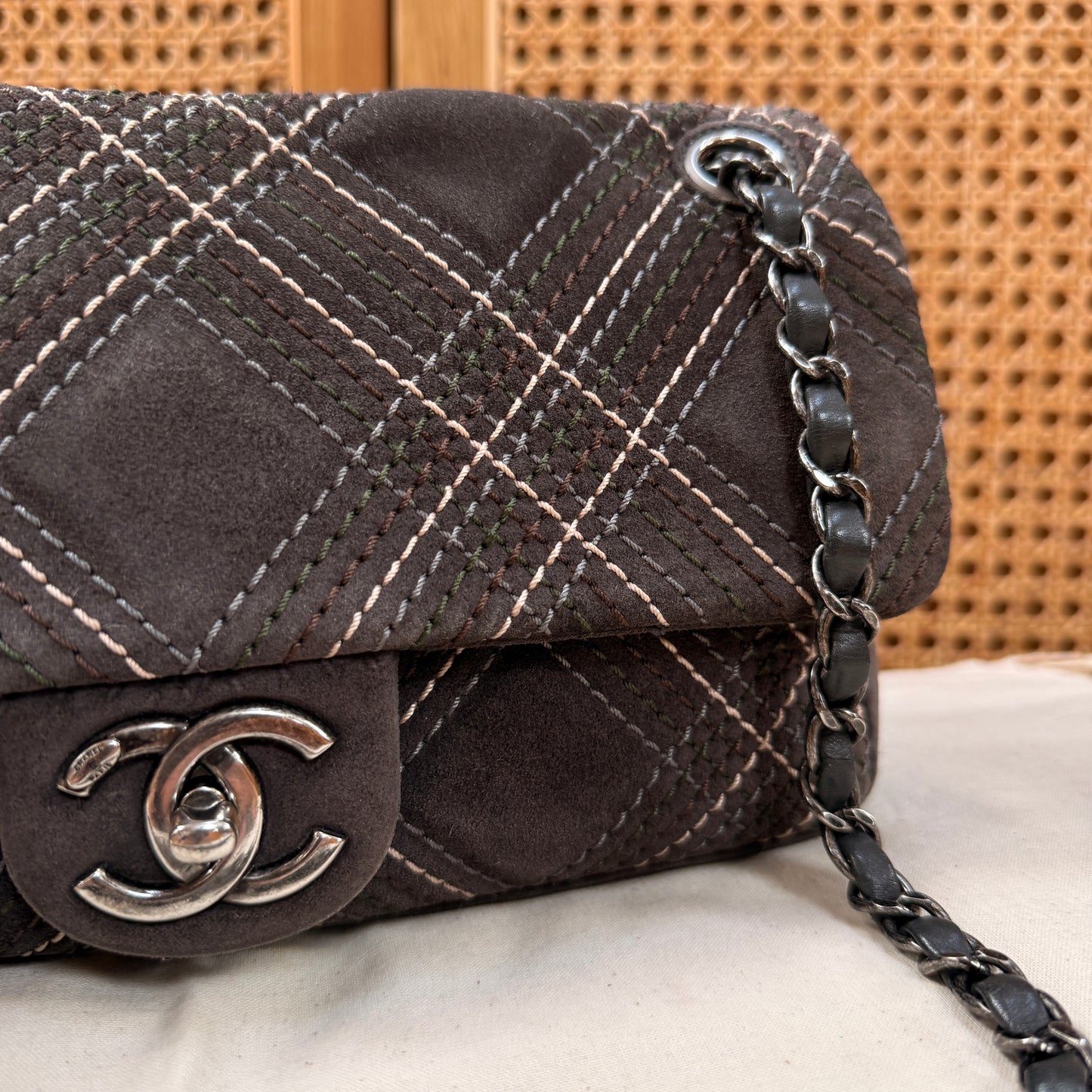 Chanel 2013 Suede Wild Stitch Single Flap