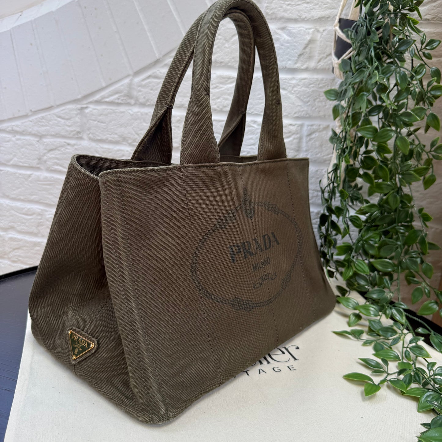 Prada 1990s Prada Canapa Canvas Tote