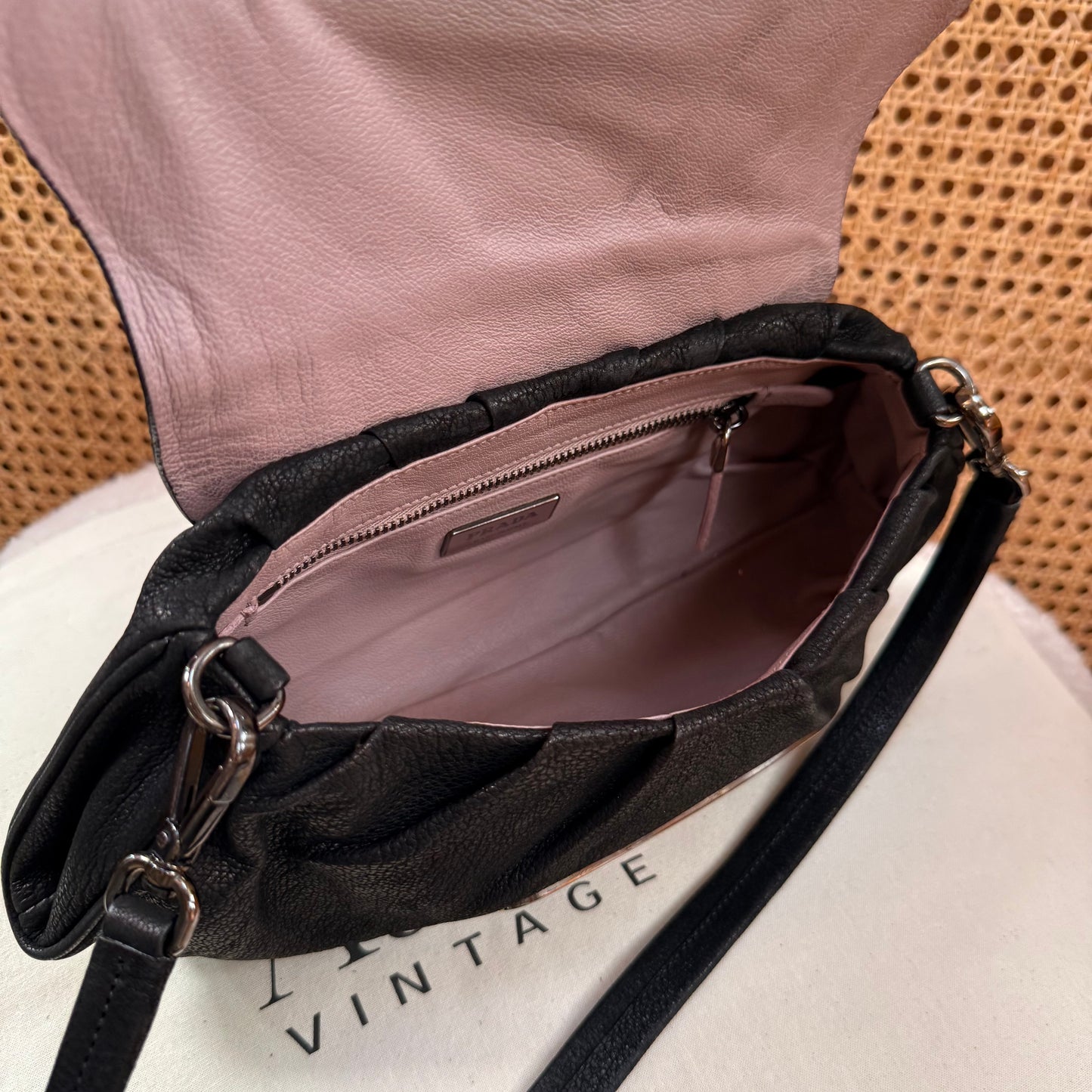 Prada 2002 Black & Embellished Jewel Two Way Shoulder Bag