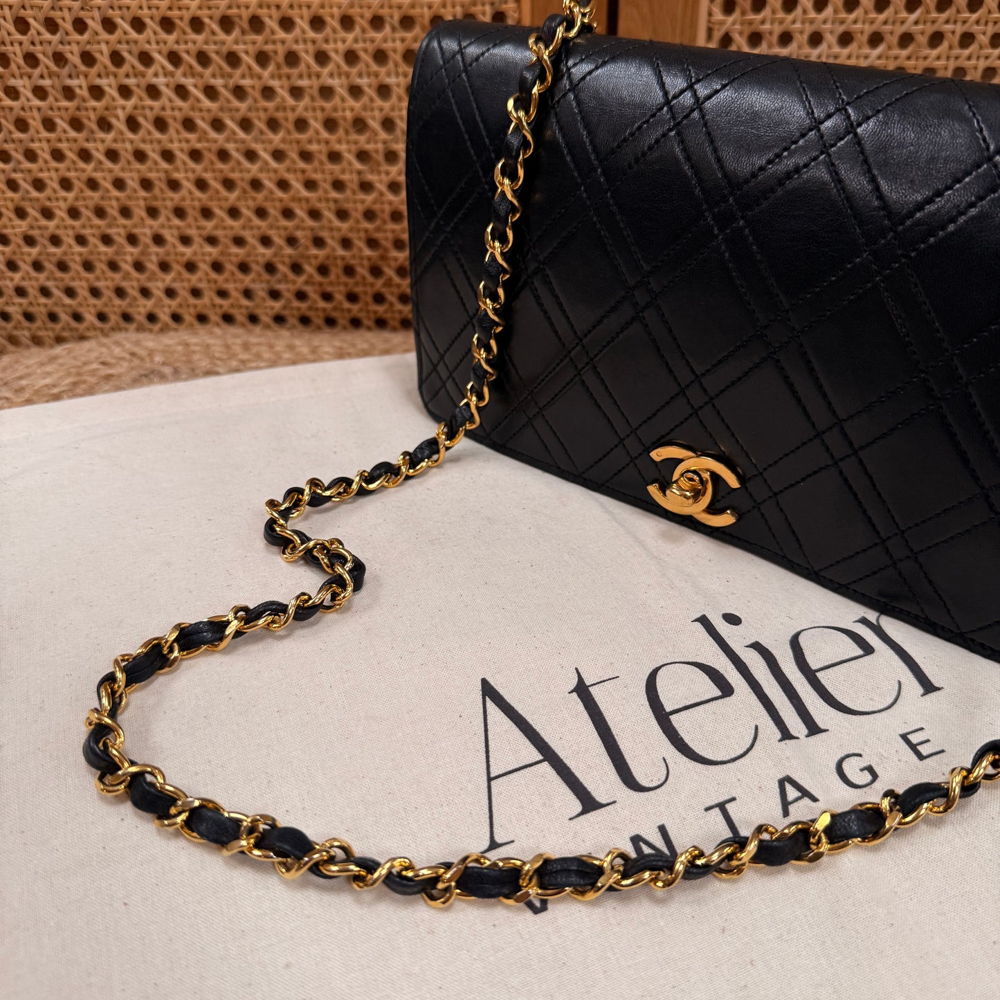 Chanel Ultra Rare Early 1980s Double Quilted Single Full Flap