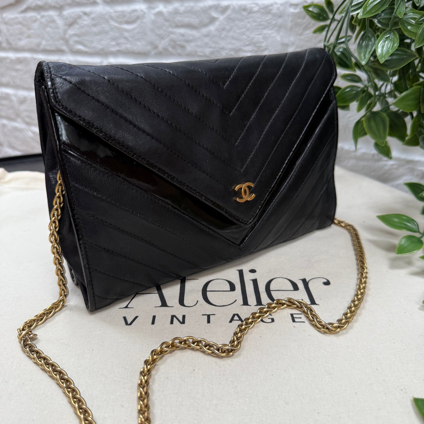 Chanel 1986 Chevron Envelope Flap