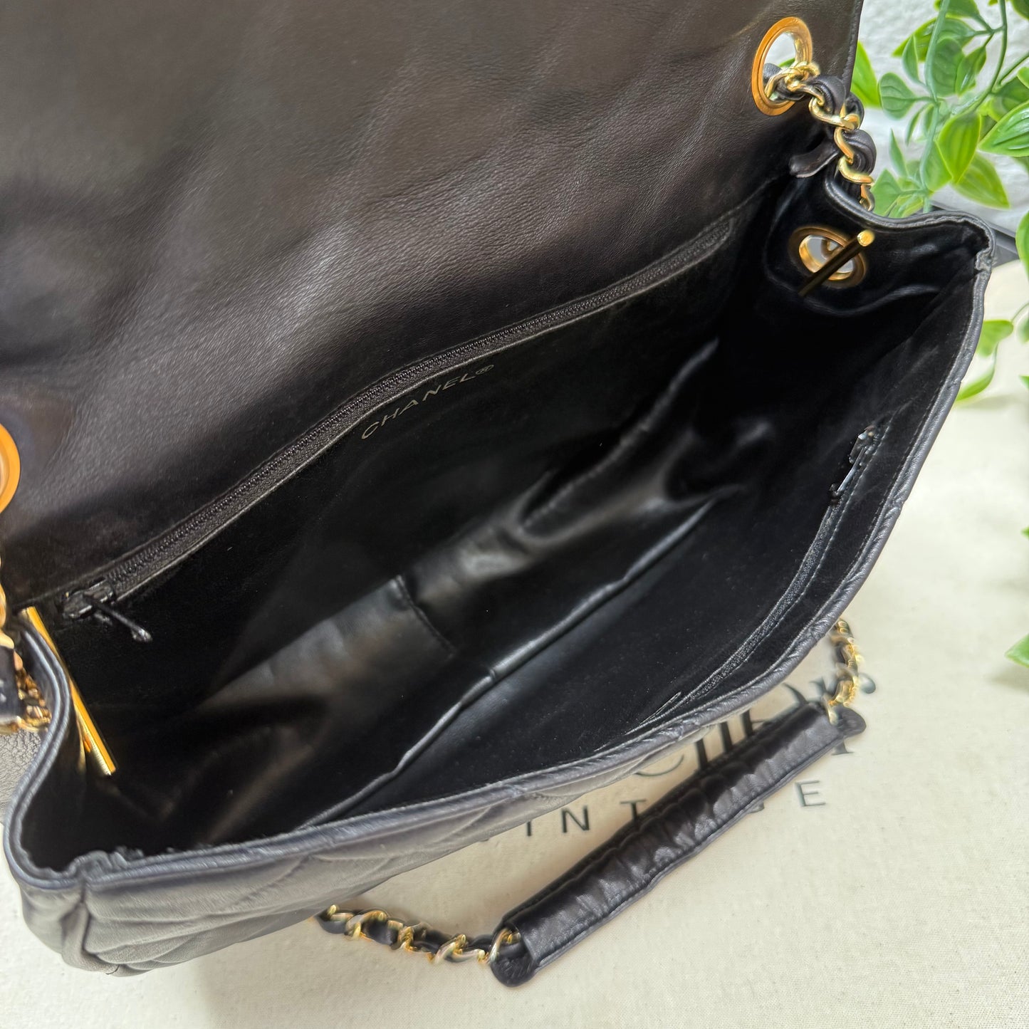 Chanel 1986 CC Button Quilted Half Moon Flap