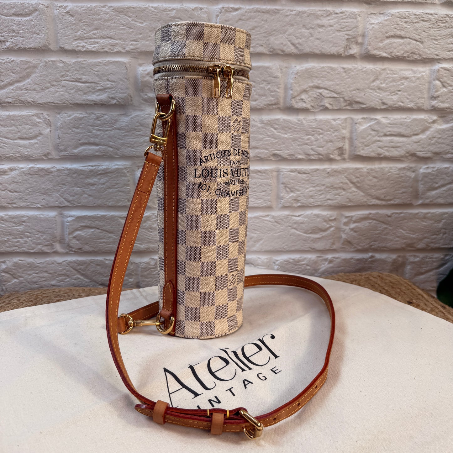 Louis Vuitton Damier Azur two way bottle carrier