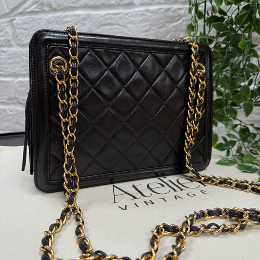 Chanel 1989 Cross Body Tassel Mini zip Tote